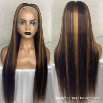 Wholesale Wigs 100% Human Hair Vendor Brazilian Highlight Lace Front Wigs Cuticle Aligned Virgin Human Hair Wigs For Black Women